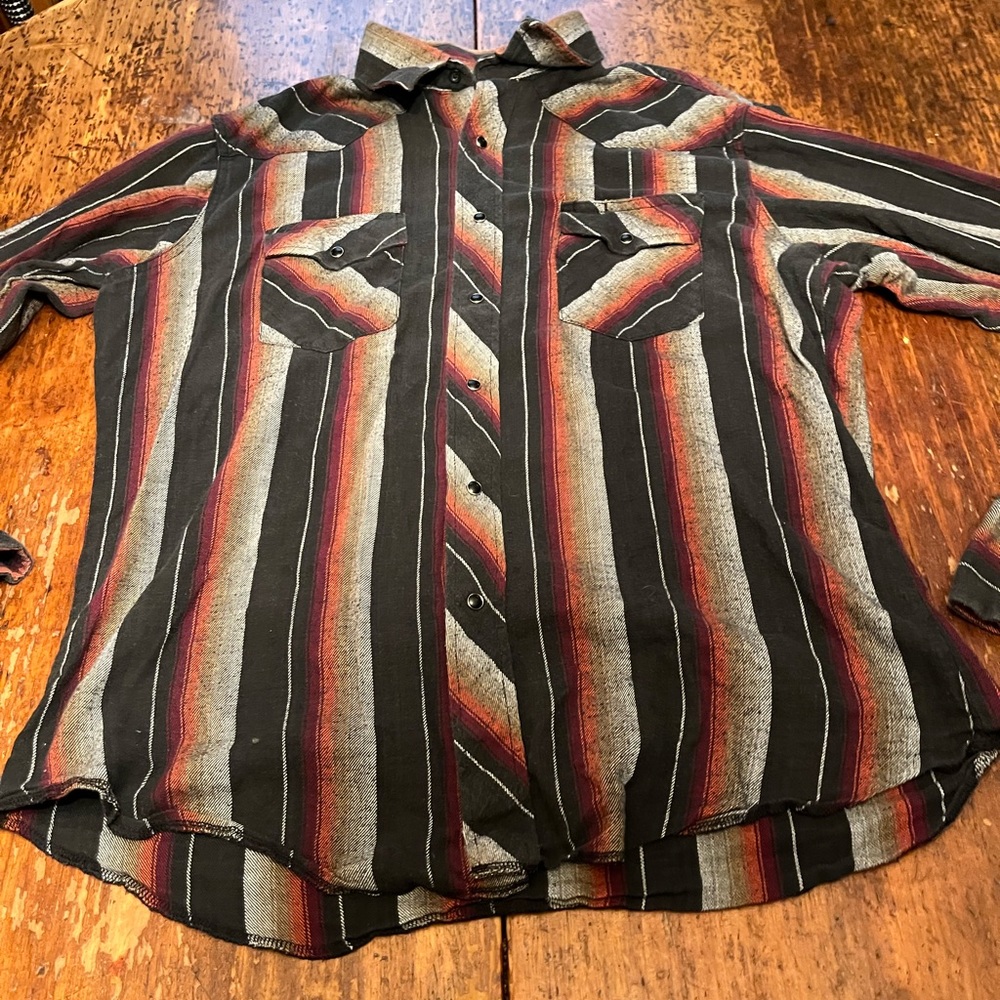 Wrangler Men's Striped Shirt - Black, Red, Gray